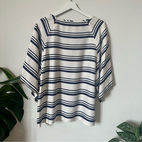 Ulla Johnson Jetty Sailor Stripe Silk Blend Top Size 8 - Picture 2 of 6
